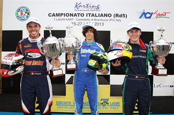 Campioni 2013: Alessandro Giulietti (KZ2), Alessio Lorandi (KF3), Julien Darras (KF2), ITALIAN ACI KARTING CHAMPIONSHIP