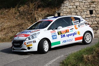 Giacomo Scattolon, Fabio Grimaldi (Peugeot 208 R2B, #32 Road Runner Team);, CAMPIONATO ITALIANO ASSOLUTO RALLY SPARCO